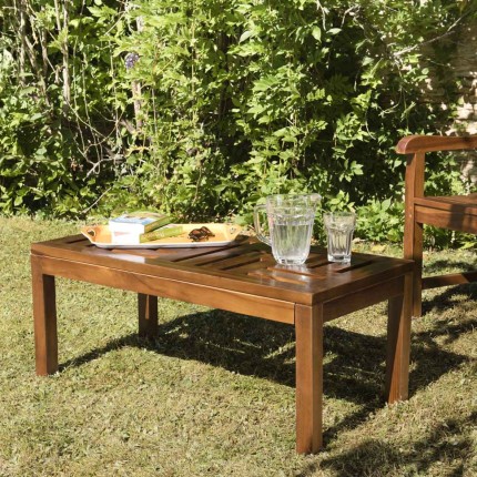 Table basse de jardin MAEVA en bois teck huilé