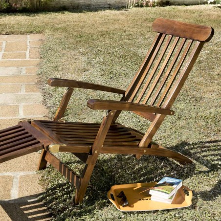 MAEVA Garden Lounger in Oiled Teak Wood - Durable Outdoor Furniture