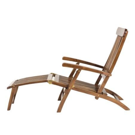 Chaise longue de jardin en bois teck huilé MAEVA