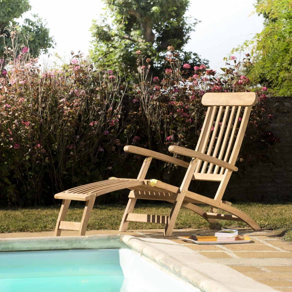FUN Raw Teak Garden Lounger - Premium Solid Teak Lounger FUN Raw Teak Garden Lounger - Premium Solid Teak Lounger