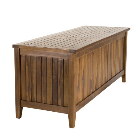 Coffre de jardin piscine en bois teck huilé MAEVA 165x55cm
