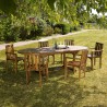 MAEVA Oiled Teak Garden Furniture Set for 8-10 People