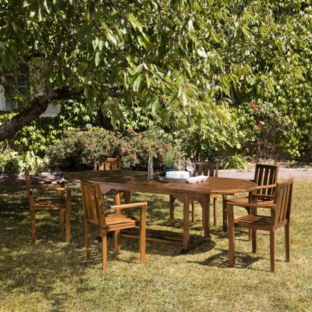 Salon de jardin en bois teck huilé MAEVA - 8/10 personnes