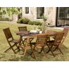 MAEVA - Teak Wood Garden Set - 1 Rectangular Table 180/240*100 cm & 6 Chairs