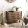 ANDY - Brown Wood Scandi Chest of Drawers | 4 Drawers, Pine