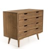 ANDY - Brown Wood Scandi Chest of Drawers | 4 Drawers, Pine