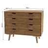 Commode ANDY bois marron 4 tiroirs - Scandinave
