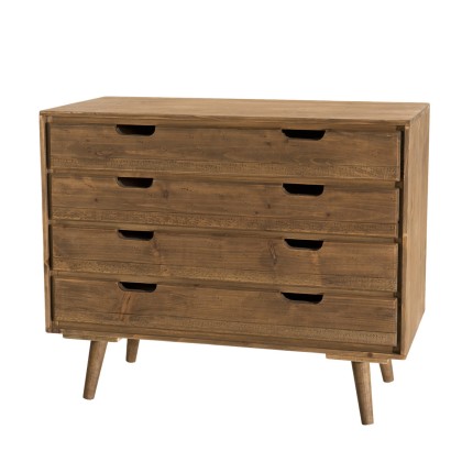 Commode ANDY bois marron 4 tiroirs - Scandinave