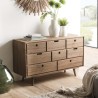 Commode ANDY - Bois de sapin ciré - 8 tiroirs
