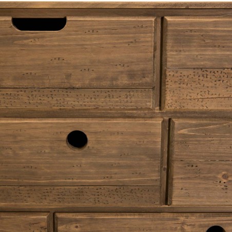 Commode ANDY - Bois de sapin ciré - 8 tiroirs