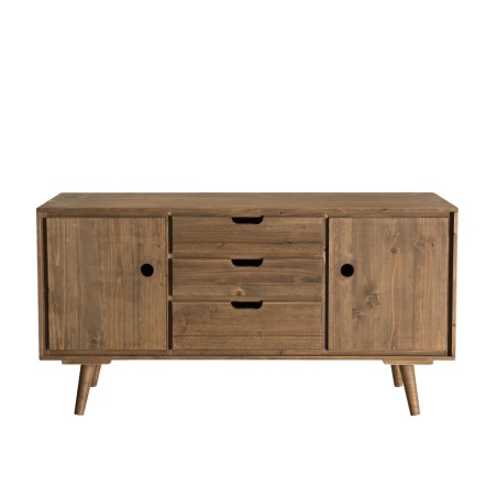 ANDY Brown Wood Scandi Sideboard - 2 Doors, 3 Drawers - Pine
