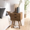 Chevet ANDY - Bois marron 2 tiroirs