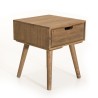 ANDY Brown Wood Scandi Bedside Table - Pine 1 Drawer