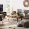 ANDY - Brown Rectangular Scandi Coffee Table with 4 Drawers | Pine Wood