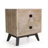 Chevet MANDY beige style scandinave 2 tiroirs