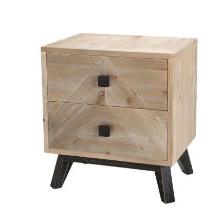 Chevet MANDY beige style scandinave 2 tiroirs