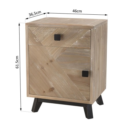 Chevet MANDY beige scandi 1 tiroir 1 porte