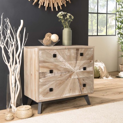Commode MANDY beige scandi 4 tiroirs