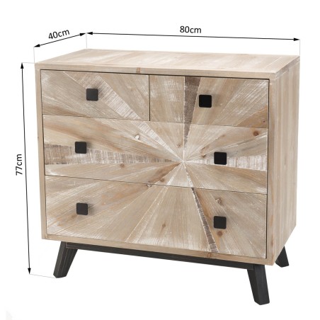 Commode MANDY beige scandi 4 tiroirs