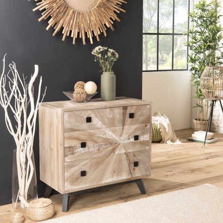 Commode MANDY beige scandi 4 tiroirs