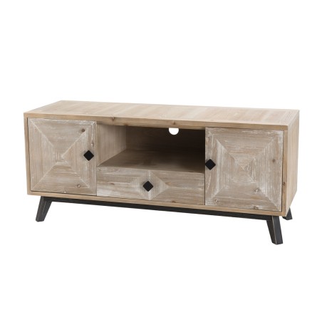 MANDY Beige Scandi TV Stand - 2 Doors, 1 Drawer, 1 Niche