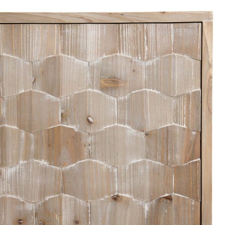 Buffet MANDY - Beige Scandi 2 portes pieds noirs Sapin