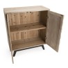 MANDY Beige Scandi Sideboard with 2 Doors and Black Legs - Pine Wood
