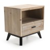 MANDY Beige Scandi Bedside Table with 1 Drawer and 1 Shelf