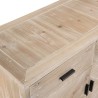 MANDY - Beige Scandi Buffet 2 Drawers 2 Doors Black Legs Pine