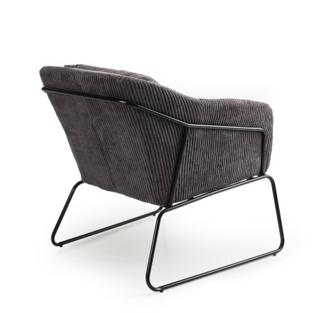 Fauteuil AGATHE - Velours côtelé gris anthracite