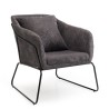 Fauteuil AGATHE - Velours côtelé gris anthracite