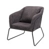 Fauteuil AGATHE - Velours côtelé gris anthracite