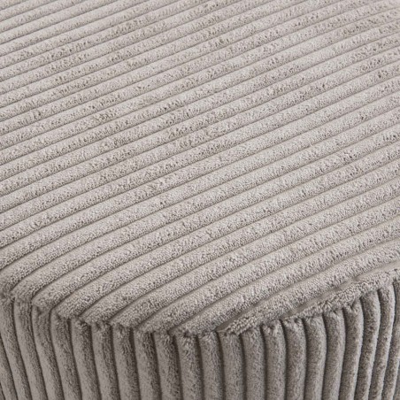 AGATHE Round Stool 36x36cm Pearl Grey Corduroy Fabric