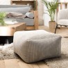 AGATHE Square Pouffe 57x57cm Pearl Grey Corduroy Fabric - Stylish and Versatile