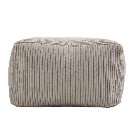 Pouf carré AGATHE 57x57cm velours côtelé gris perle