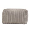 Pouf carré AGATHE 57x57cm velours côtelé gris perle
