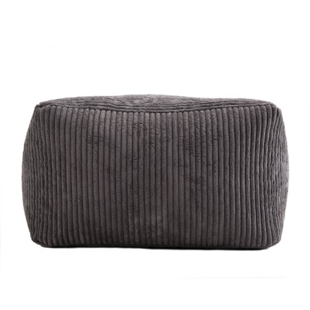 AGATHE Square Pouffe 57x57cm - Anthracite Grey Corduroy Fabric
