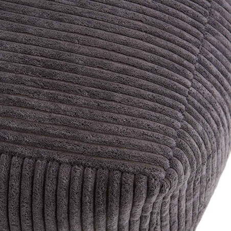 AGATHE Square Pouffe 57x57cm - Anthracite Grey Corduroy Fabric