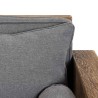 Canapé 3 places bois Pin recyclé marron tissu gris SANDY