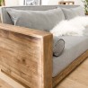 Canapé 3 places bois Pin recyclé marron tissu gris SANDY