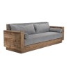 Canapé 3 places bois Pin recyclé marron tissu gris SANDY