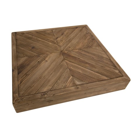 SANDY - Square Coffee Table in Brown Recycled Pine 99.5x99.5cm