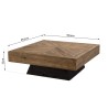 Table basse carrée en pin recyclé SANDY 99.5x99.5cm