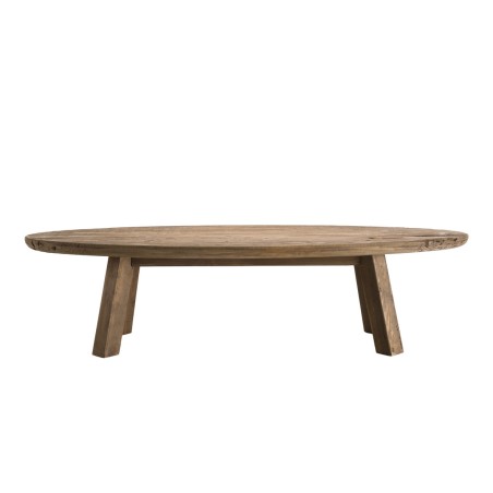 SANDY Oval Coffee Table in Brown Recycled Pine
