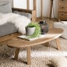 SANDY Oval Coffee Table in Brown Recycled Pine