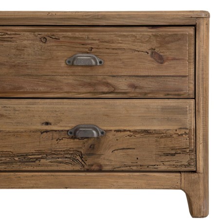 SANDY TV Stand in Brown with 6 Drawers | Recycled Pine