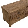 Meuble TV SANDY - Pin recyclé 6 tiroirs marron