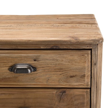 Meuble marron 2 tiroirs 2 portes SANDY en pin recyclé
