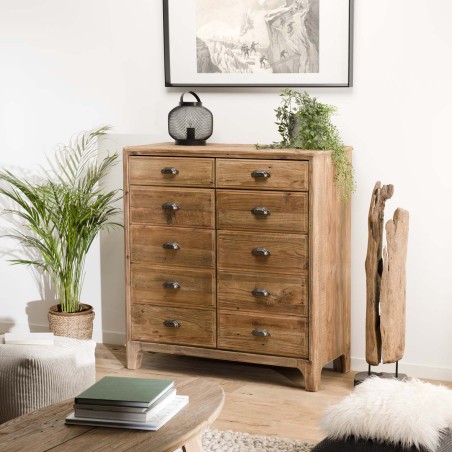 SANDY - Brown Cabinet with 2 Drawers and 2 Doors