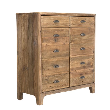 Meuble marron 2 tiroirs 2 portes SANDY en pin recyclé